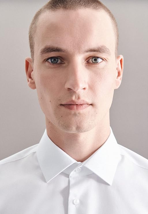 seidensticker Chemise d'affaires Slim Fit Bügelfrei Kent Chemise d'affaires à bras long pour homme (1 paquet) - Taille 44 - Blanc