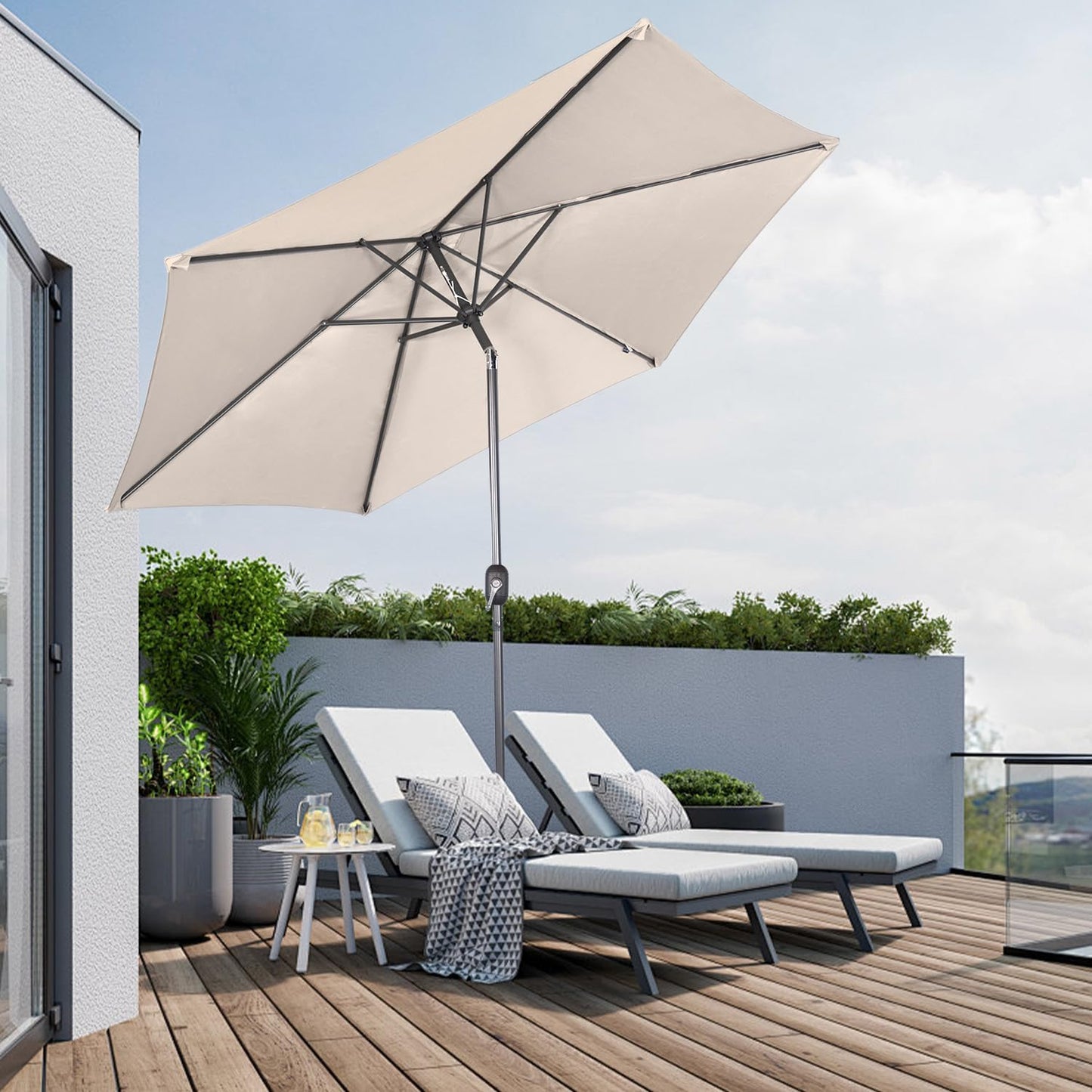 Angel Living Parasol - Ø300 cm - Inclinable - Crème