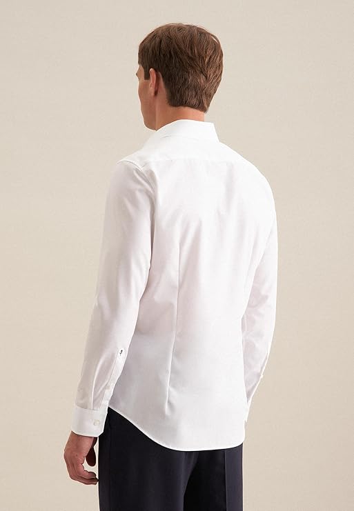 Seidensticker Herren Business Shirt - Shaped Fit - Bügelfrei - Kent Collars - Long Arm - 100% Baumwolle - Size 39