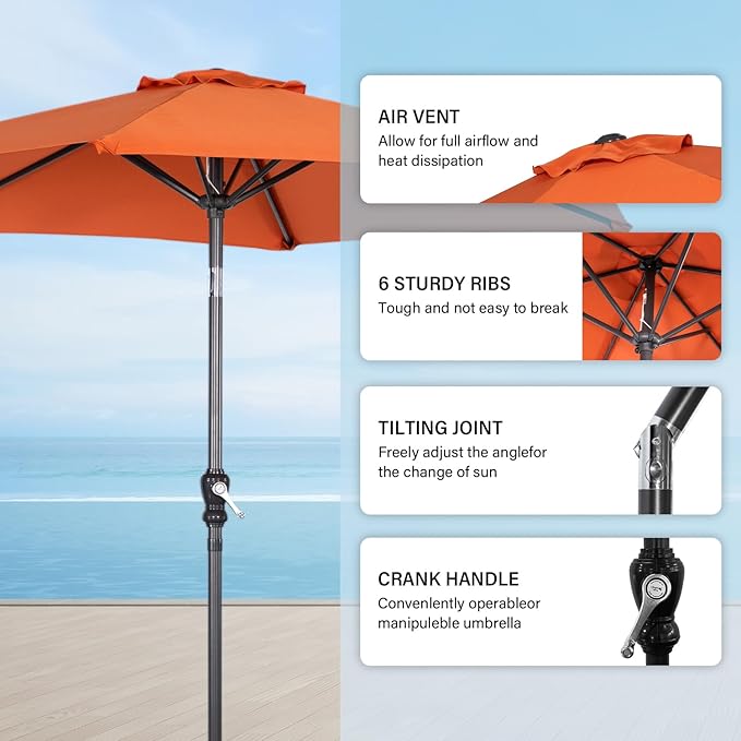 Angel Living Parasol Ø250 cm - Inclinable - Terra
