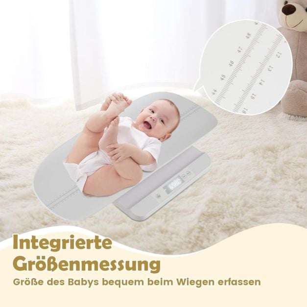 Coast Baby Scale Digital White - Pèse-bébé avec plateau de mesure amovible et affichage LED - 61 x 33 x 8 cm