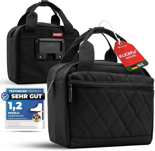 MIVELO Sacoche pour guidon - Déperlant & compatible Klickfix - 7 litres - Noir
