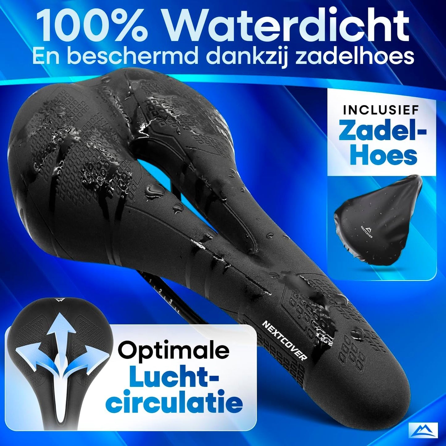 Nextcover Selle de vélo avec mousse à mémoire de forme 3.0 - Noir - 26 x 18 x 10 cm - Selle ergonomique et confortable pour vélo de ville et VTT