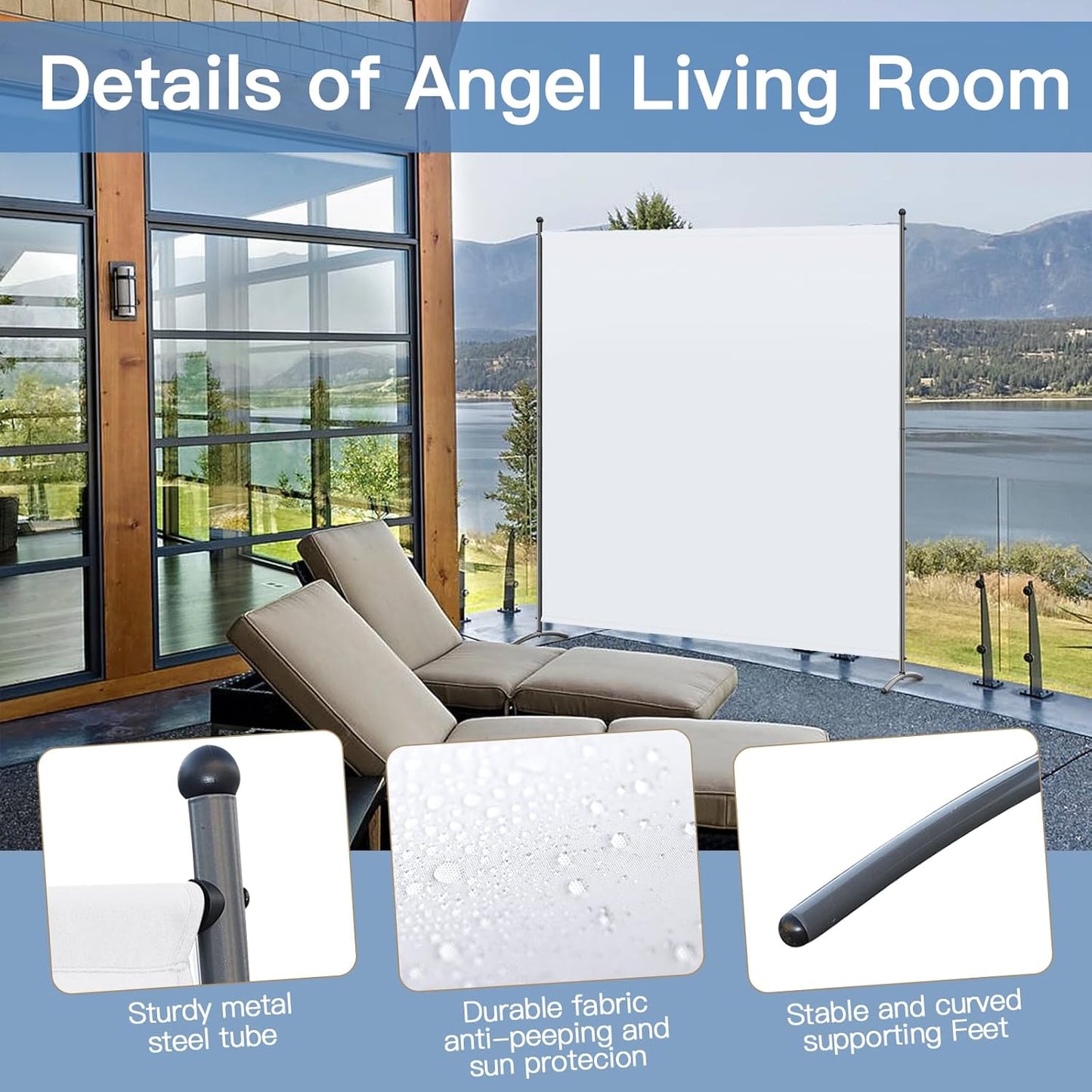 Paravent Angel Living 180 x 163 cm - Blanc