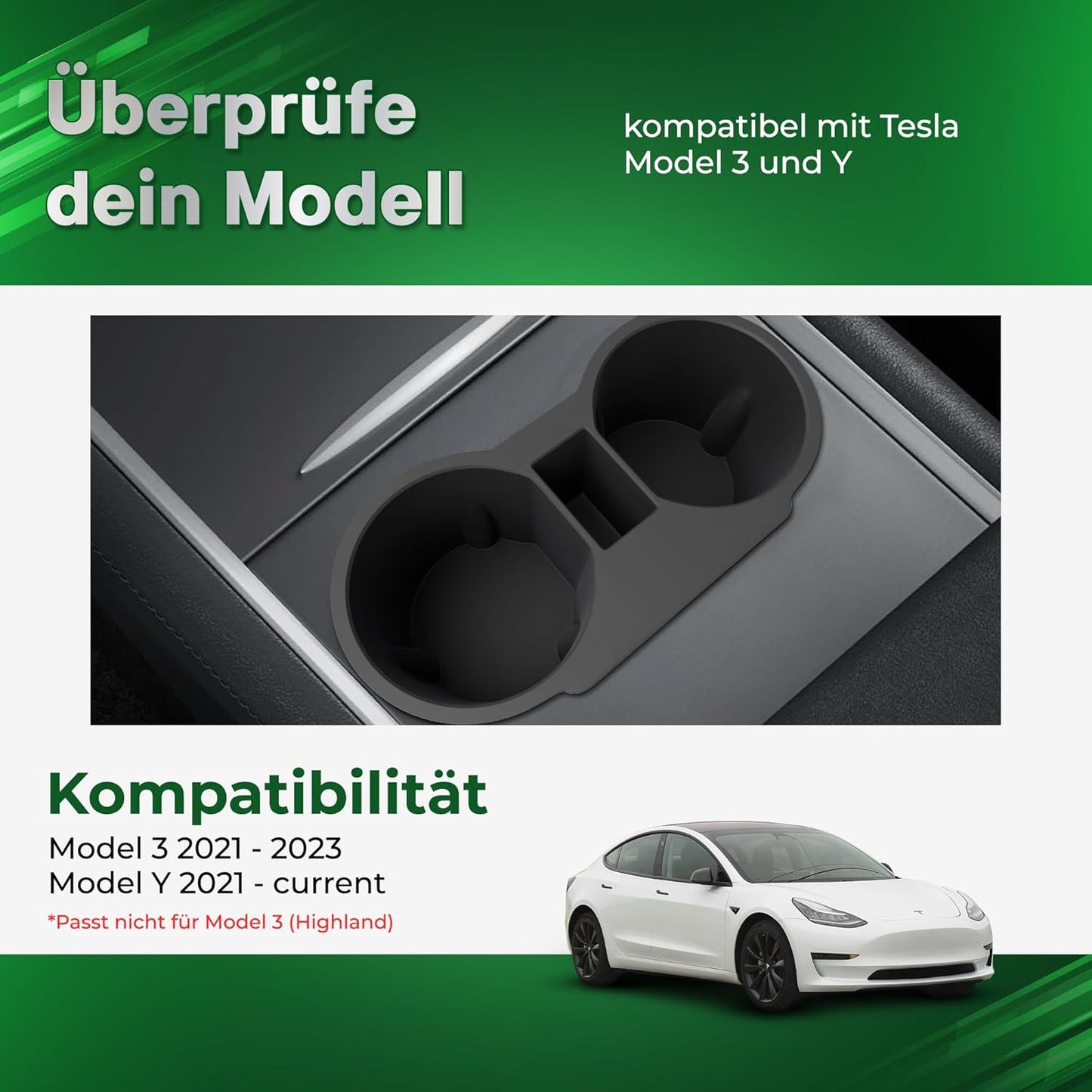 loonara Kit d'organisation de la console centrale pour Tesla Model 3 & Model Y - Noir
