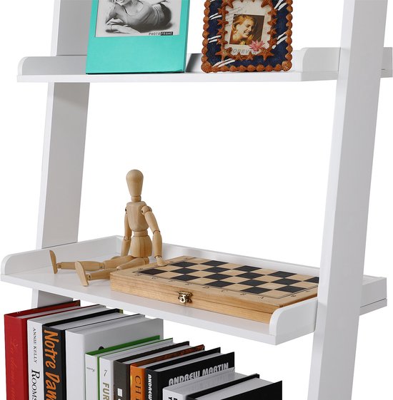 Bibliothèque Casaria - 5 étagères - Dimension 180x64x37cm MDF Bois Blanc