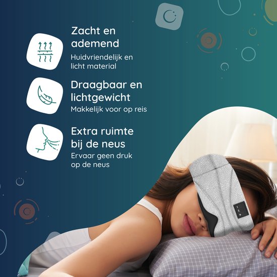 Numsy Sleep Mask Bluetooth - Casque de sommeil - Bandeau