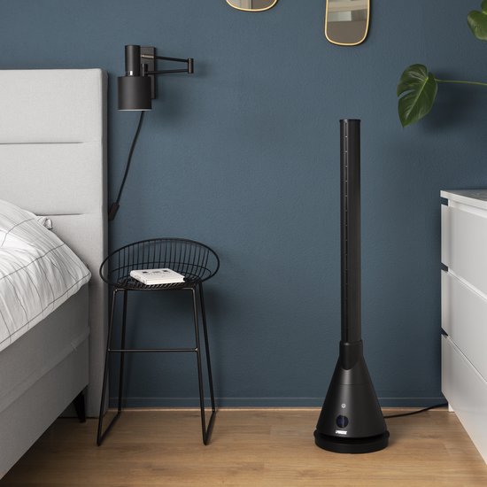 Ventilateur colonne Princess 348700 - Colonne de chauffage et de refroidissement intelligente – Conception 2-en-1 - Contrôlé par application – Fonction minuterie - 102 cm - Noir
