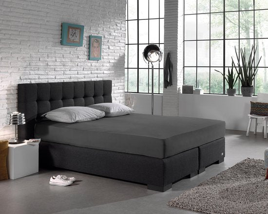 Drap-housse Dreamhouse Jersey Stretch - 100% coton - 80/90/100x220 - Anthracite