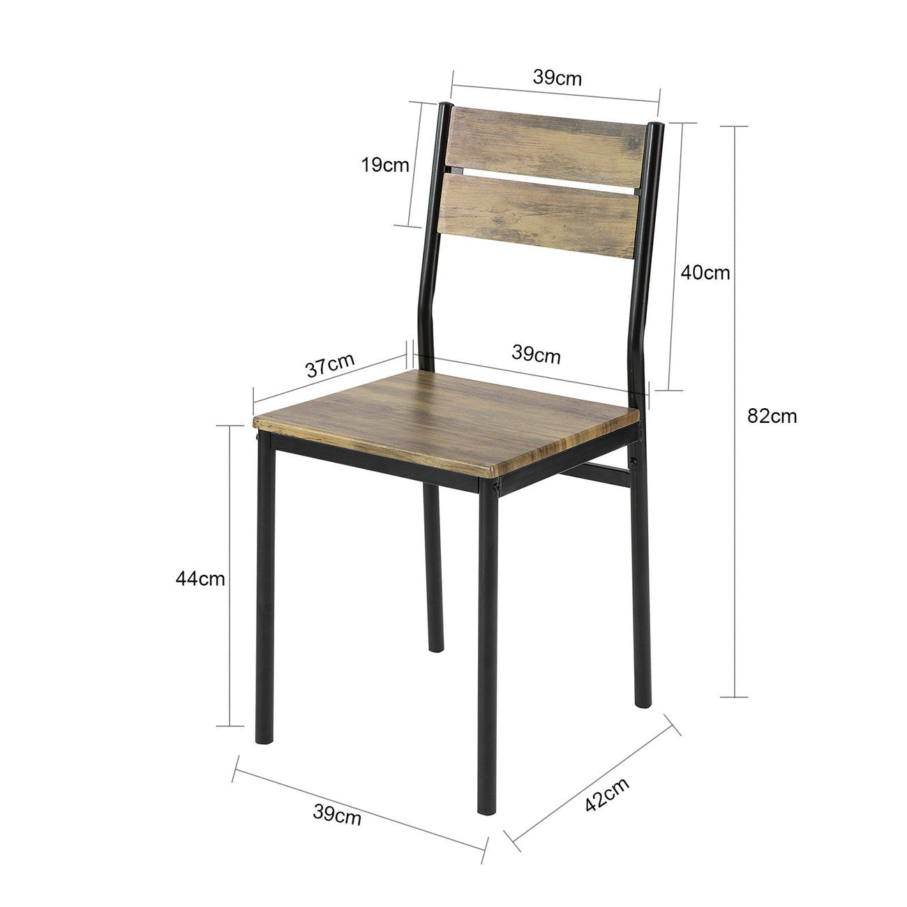 Chaise de salle à manger - SoBuy FST72 - Lot de 4 - Industriel - Max. 150 kg