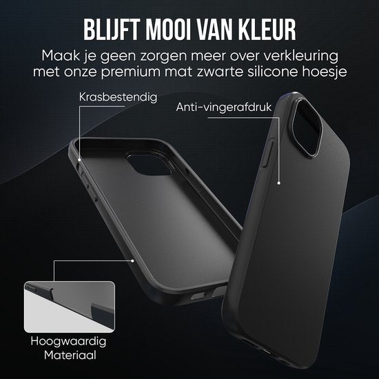 Coque de téléphone noire - Compatible avec l'iPhone 12 - Coque et protection d'écran - Verre de protection