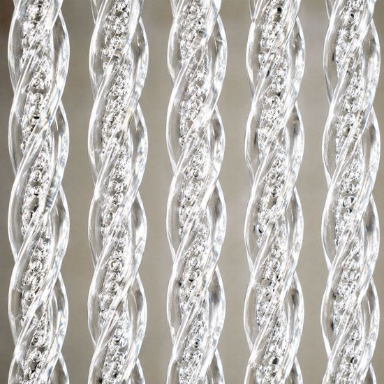 Brixy Rideau anti-mouches Flora - Queue de chat - 220 x 100 cm - Plastique - Blanc