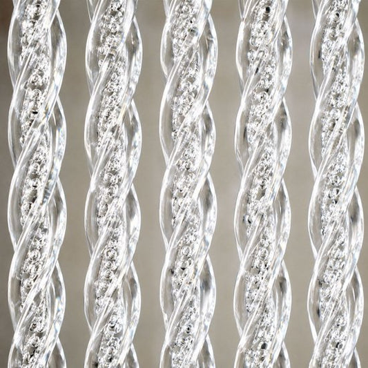 Brixy Rideau anti-mouches Flora - Queue de chat - 220 x 100 cm - Plastique - Blanc