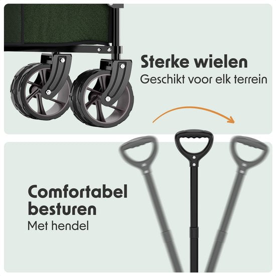 LifeGoods Wagon - XXL - pliable - 300L - 150KG de capacité de charge - vert