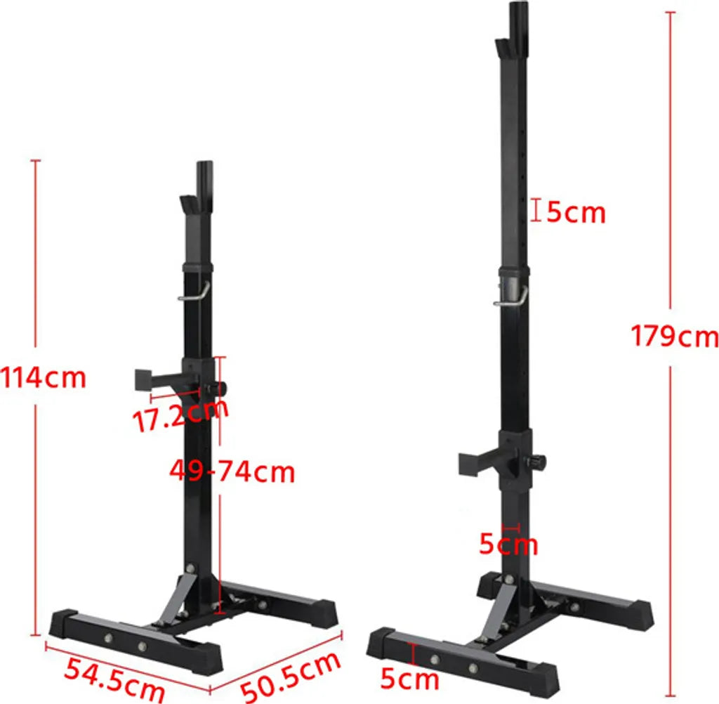 Yaheetech Halter Stand Set - Rack de squat réglable - Rack de fitness pour l'entraînement de la force - 54.5 x 50.5 x 114-179 cm - Noir