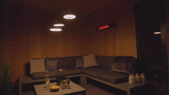 Sunred - Dark line - Noir - Modèle mural - Chauffage de terrasse - Technologie Carbon Rose Gold - 2500 W - ECO - 3 réglages - Télécommande - Chauffage électrique