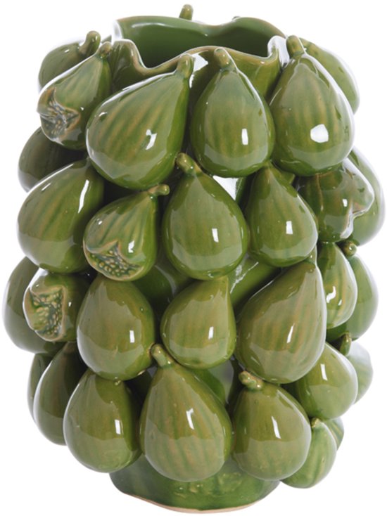 Vase Natalia en céramique de Light & Living, 33 cm de haut - Vert foncé