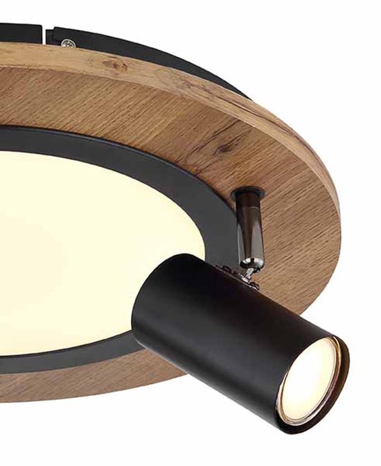 Globo - plafonnier - Kassu - noir naturel - métal - Ø 40 cm - LED - 67307D