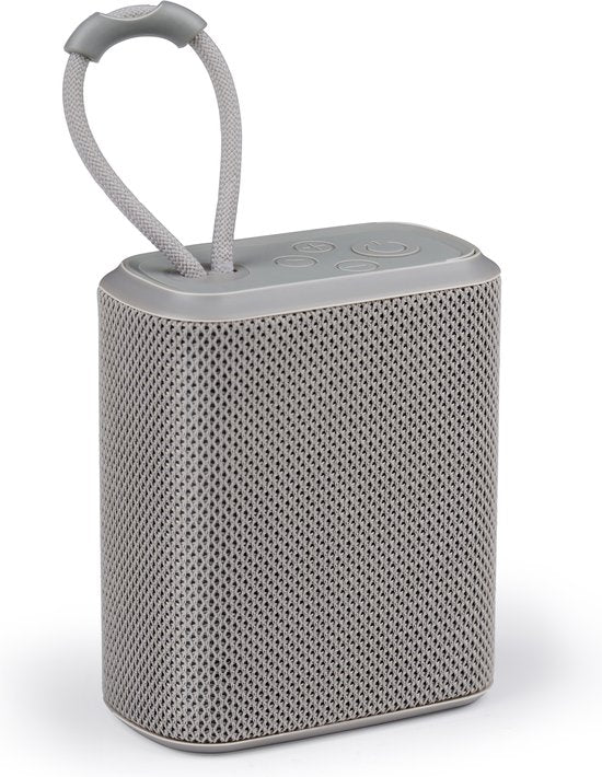 Enceinte portable Bluetooth 5.3 - Boîte à musique sans fil avec AUX et radio FM - Party box avec 4 heures d'autonomie - Compacte et légère - Grise