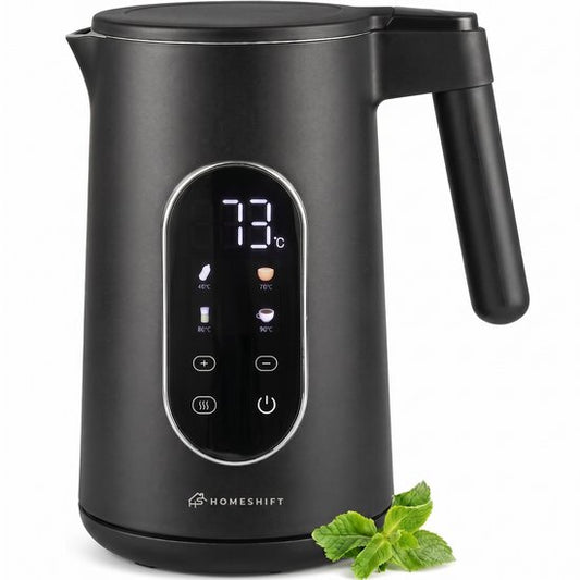 Bouilloire HomeShift® avec réglage de la température - Fonction de maintien au chaud - À double paroi - Électrique - 1,7 litre - 2200 W - Noir