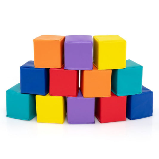 Ensemble de 12 blocs de construction en mousse Coast - 14 x 14 x 14 cm - Multicolore