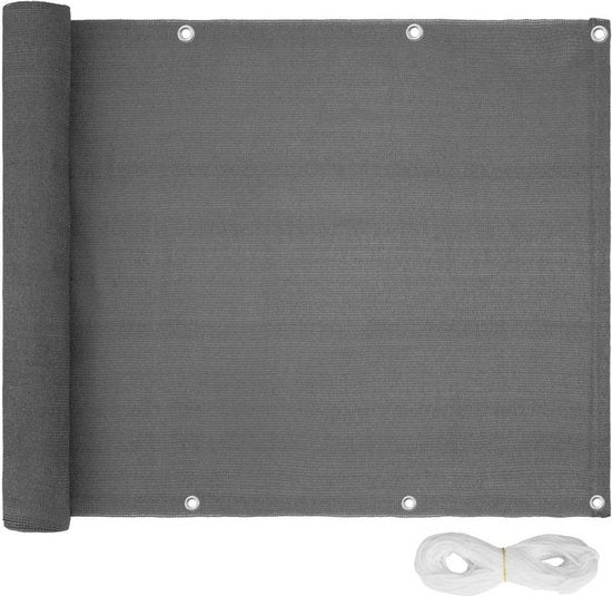 tectake - Brise-vue de balcon - Lorena 90x500 cm - gris - 402882