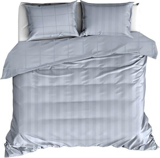 Housse de couette De Witte Lietaer en satin de coton Zygo - Format hôtel - 260 x 240 cm - Bleu