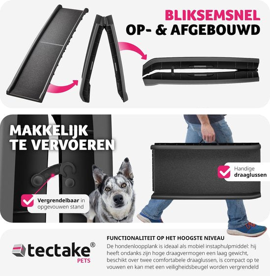 tectake® - Marchepied pour chien - Marchepied pour chien - Escalier pour chien - pliable et antidérapant, jusqu'à 90kg