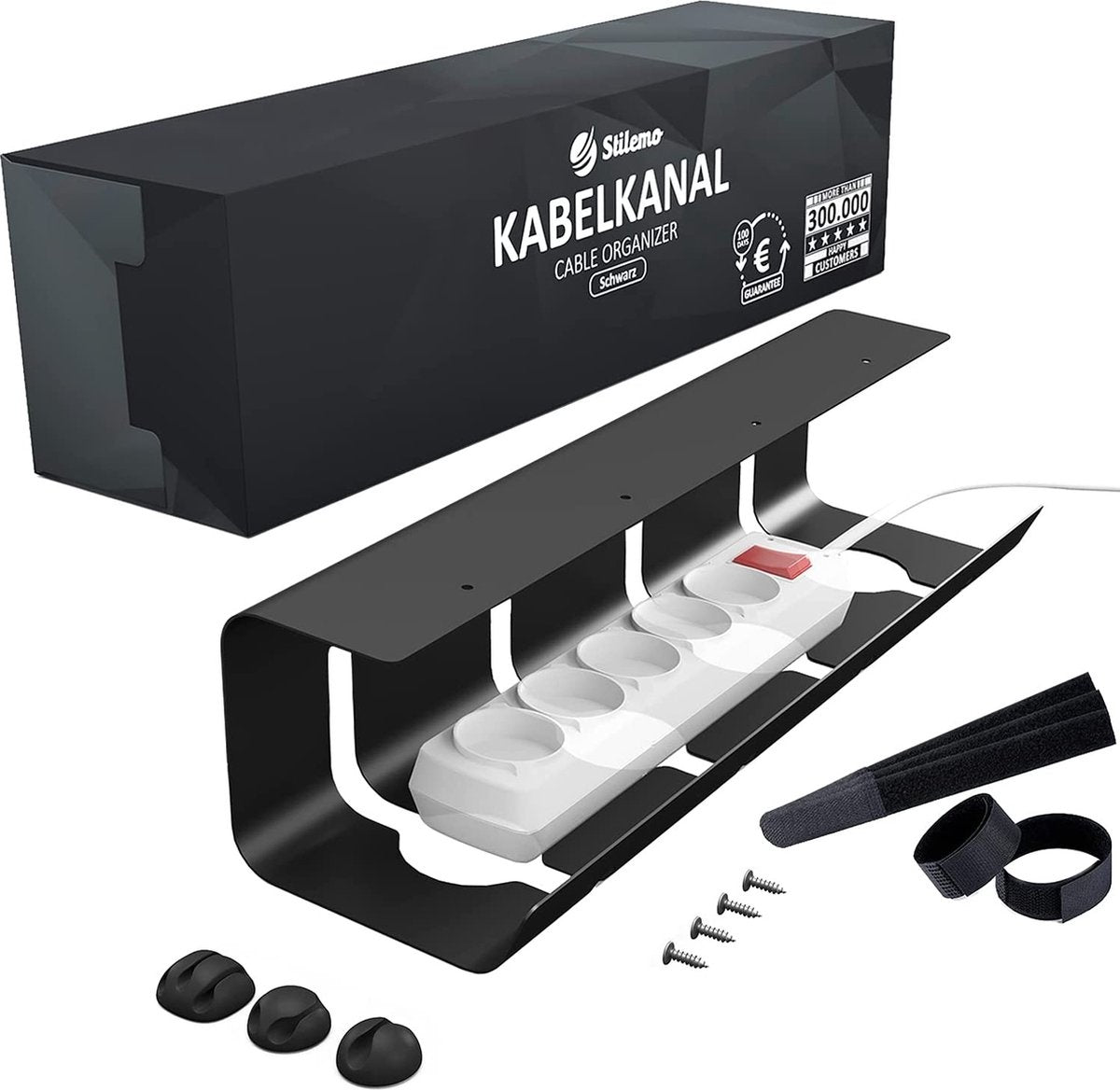 Rangement de câbles - Stilemo - Support de câbles 43 CM - Noir