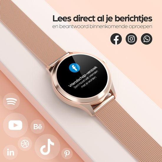Actyve Smartwatch Femme Or Rose - Apple & Android - Ecran tactile complet