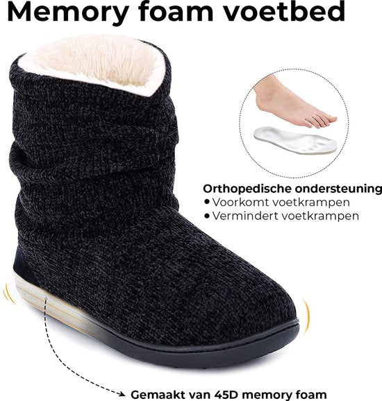 Chaussons Dames - Chaussons - Taille 42/43 - Noir - Antidérapant - Comfeet