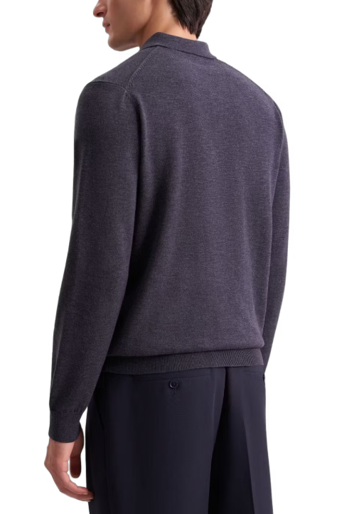 Polo-pull en maille pour homme Seidensticker - Bleu marine - Taille M - 100 % coton