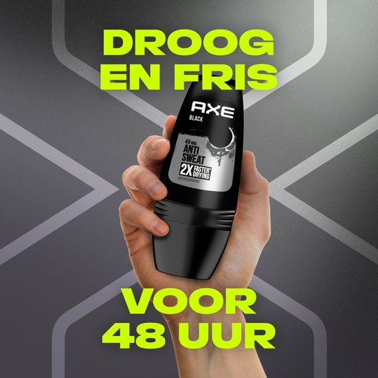 Déodorant Axe pour homme - Roll-on - Noir - 6 x 50 ml - Lot économique