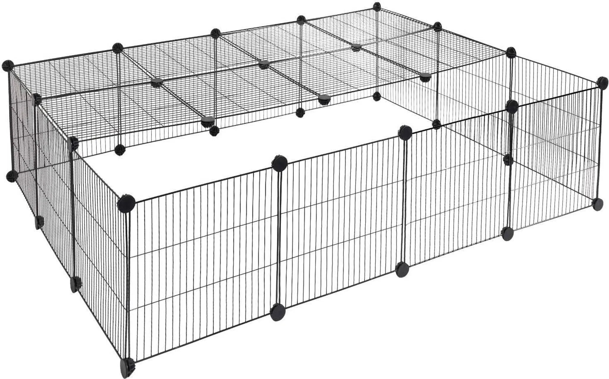 EUGAD Enclos d'extérieur pour chiots - kit à monter soi-même - noir - 147 x 111 x 37 cm