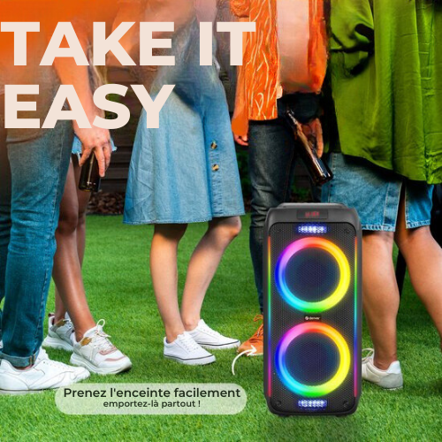 Enceinte Bluetooth, Denver, Enceinte lumineuse, Bluetooth Party Speaker, BPS458