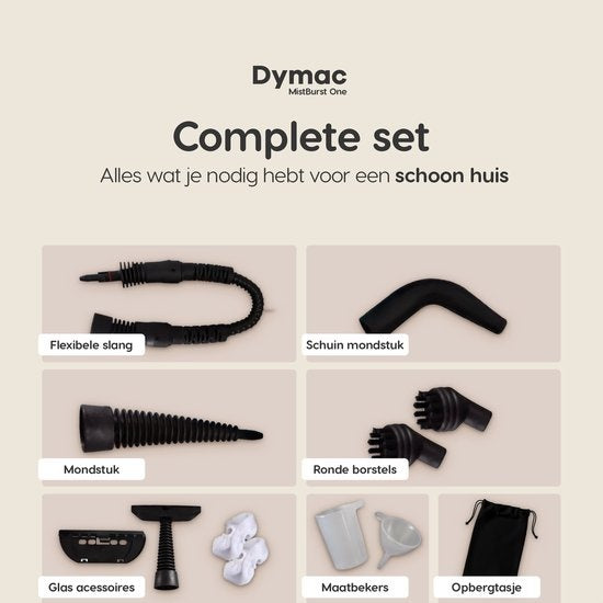 Nettoyeur vapeur portatif - Dymac - Réservoir 450 ml – 16 Accessoires – Vapeur Continue 10 min – Chauffe Rapide