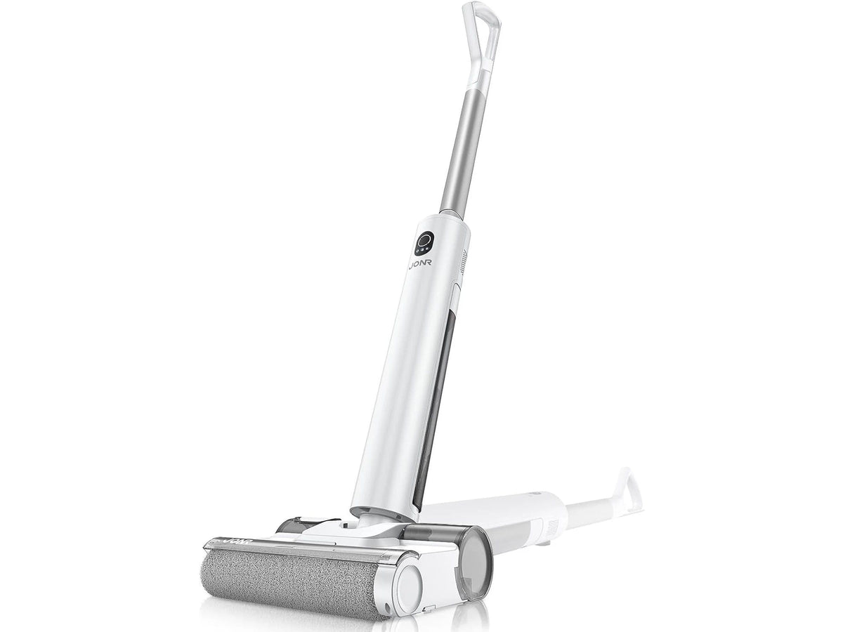 Aspirateur JONR S20 Pro Wet & Dry avec station d'accueil – Conception à 180° pouvant se poser à plat – Nettoyeur de sols humides et secs – Blanc
