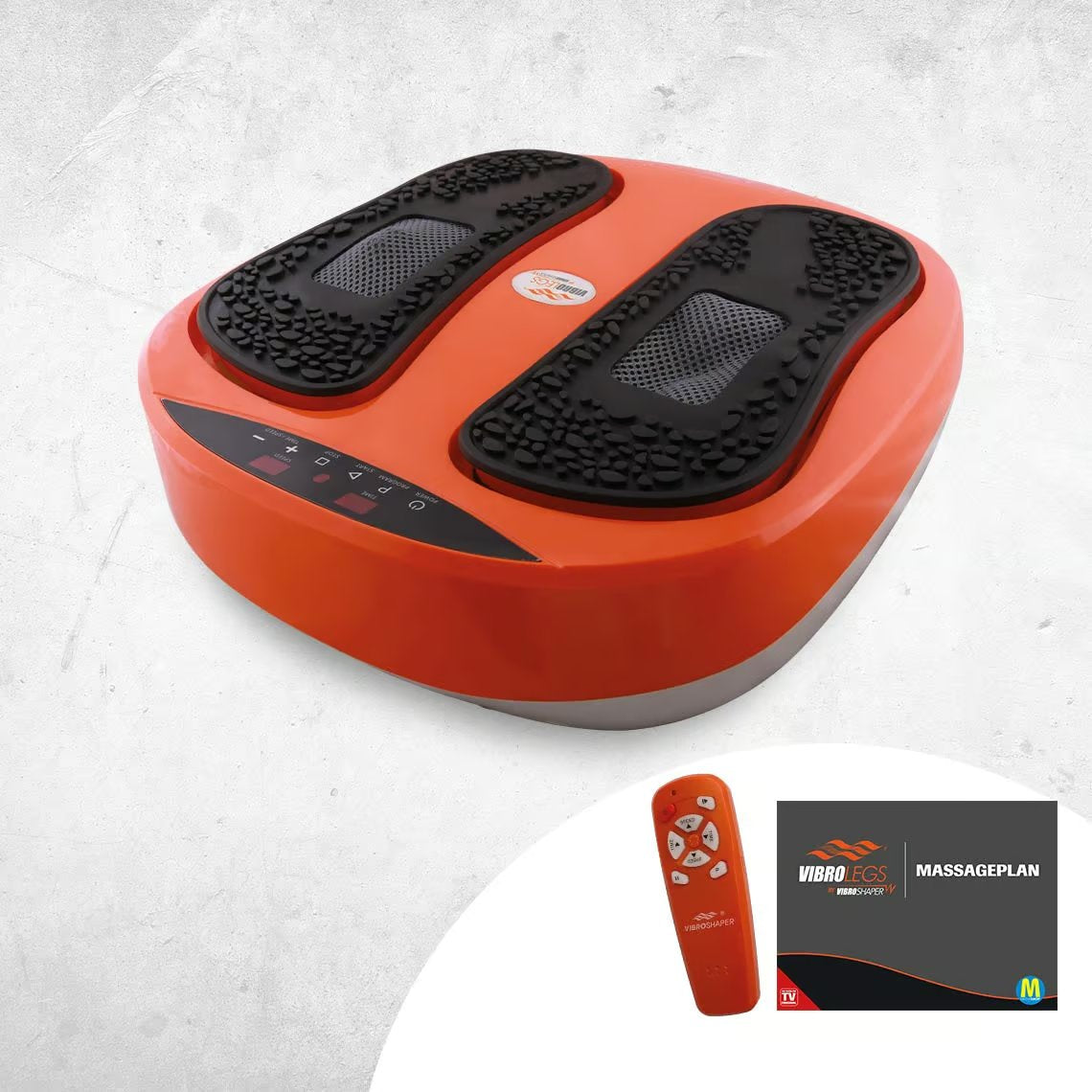 Appareil de massage des pieds VibroLegs - Oscillation et acupression - Coussinets en silicone amovibles - Télécommande incluse