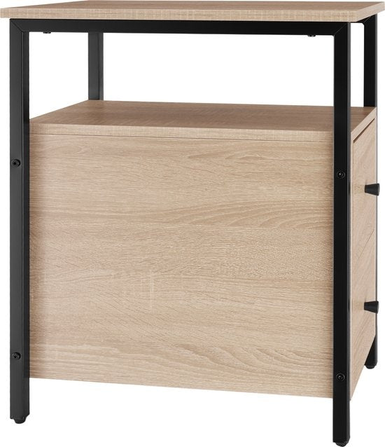 tectake - Table de chevet table d'appoint Tullamore - 49,5x30x61,5cm - industriel - brun clair - 404729