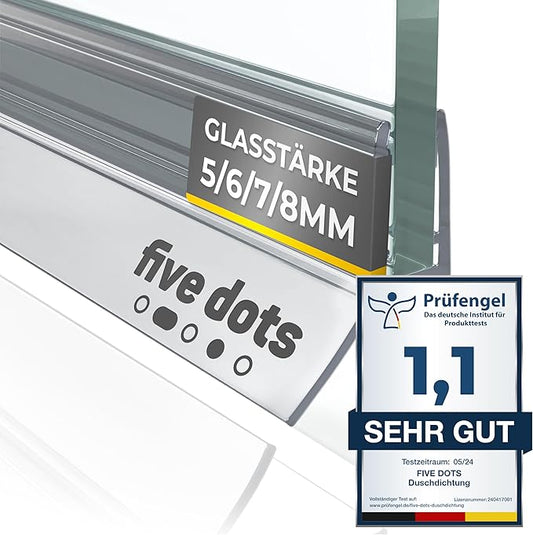 joint de douche 5 points 6 mm NEW2025 - Joints de douche pour portes de douche sans jaunissement - Joint de porte de douche en verre 6 mm tient à 100% - Joint de porte de douche en dessous - Joints de cabine de douche