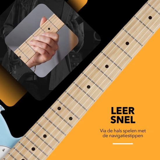 Guitare électrique Finesse avec ampli - avec cours vidéo - TE Guitare - Adultes - Enfants - Bleu