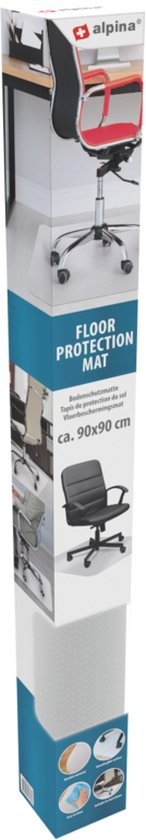 Alpina Tapis de chaise - Protecteur de sol - 90 x 90 CM - Transparent