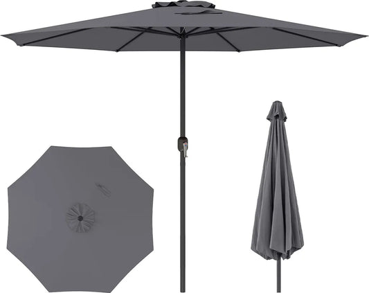 Parasol de jardin Coast 350 cm - Anthracite - Avec cordon et 8 baleines métalliques