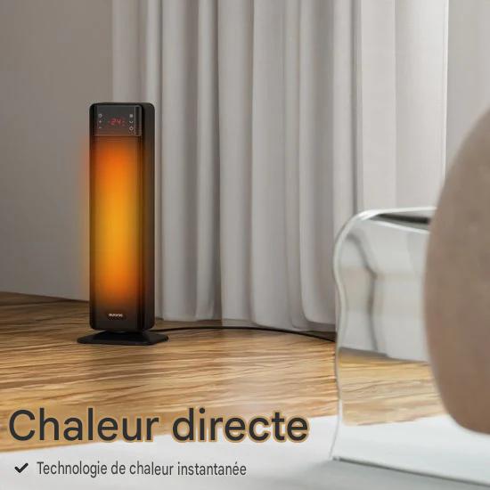 Auronic Réchaud électrique - Réchaud céramique - Réchaud à tour - Chauffage 2000W - Noir