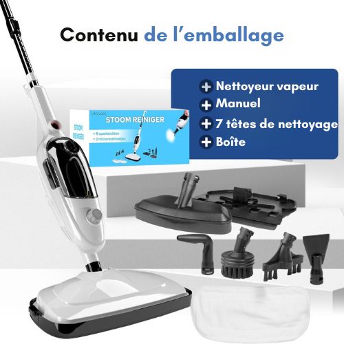 Balai Vapeur Multifonctions - URGOODS - Nettoyeur vapeur - Élimine 99.9% des Bactéries - Manche extensible