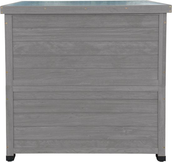 Armoire de rangement en bois AXI Felix – Armoire de jardin en bois certifié FSC – Système de fermeture magnétique – Pieds réglables – 80 x 45 x 93 cm – Gris chaud