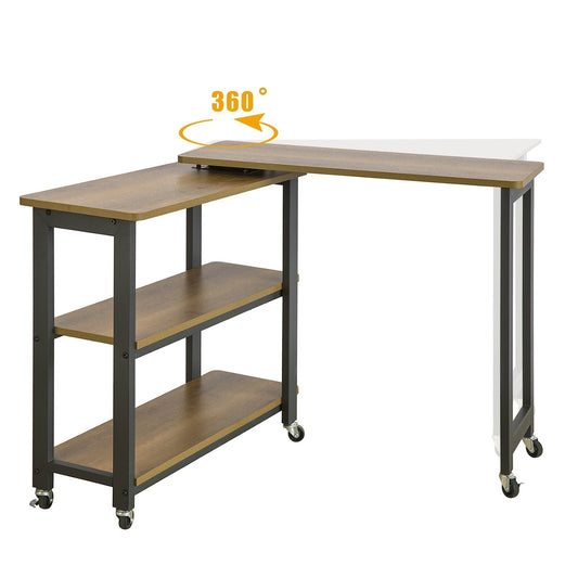 SoBuy Table d'appoint pivotante à roulettes - 133x30x69 cm