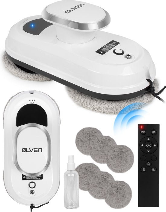 Ølven W11 Robot laveur de vitres - Télécommande incluse - Plug & Play - Anti-chute - Nettoyeur de vitres