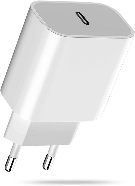 Adaptateur secteur USB-C 20W pour Apple, adaptateur secteur USB-C, chargeur rapide pour iPhone 16 15 14 13 12 11/15 14 Pro/15 14 Pro Max/15 13 Plus /12 Pro Max/Mini, iPad, AirPods, Samsung