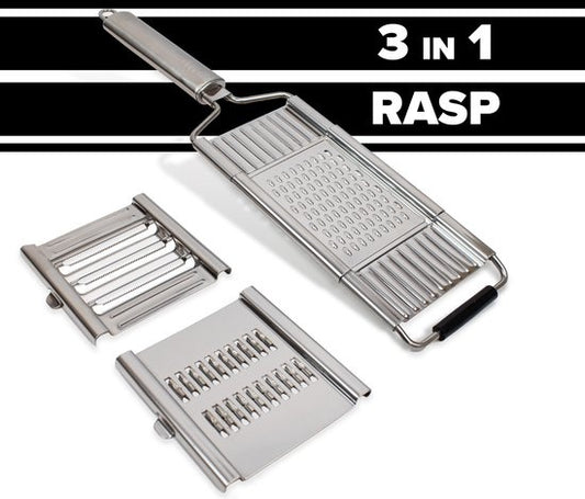 Nimma® Hand Grater - 3-in-1 Grater - Cheese Grater - Ginger Grater - Garlic Grater - Vegetable Slicer - Mandolin Attachment - Stainless steel Grater